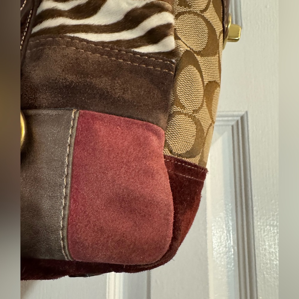 Vintage 2006 Coach Eva Patchwork Leather Tote Shoulder Bag Rare - Picture 6 of 16